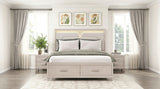 PRISTINA Greige 64" Height Lighted Storage Bed with LED's