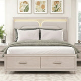 PRISTINA Greige 64" Height Lighted Storage Bed with LED's