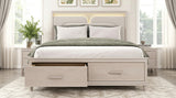 PRISTINA Greige 64" Height Lighted Storage Bed with LED's