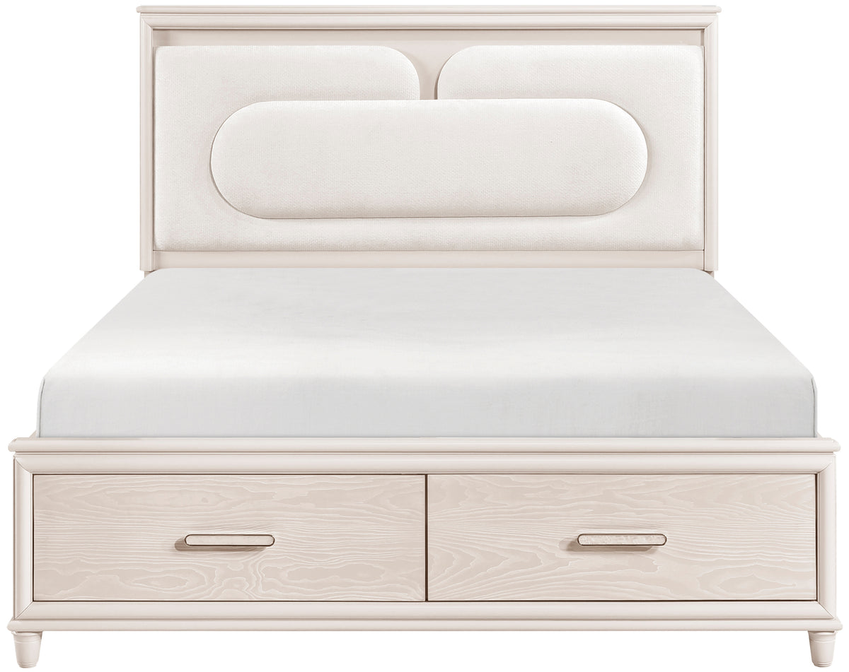 PRISTINA Greige 64" Height Lighted Storage Bed with LED's