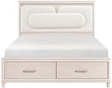 PRISTINA Greige 64" Height Lighted Storage Bed with LED's