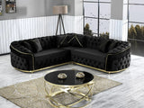 PRIZMA Black Velvet 91" Wide Sectional