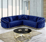 PRIZMA Blue Velvet 91" Wide Sectional