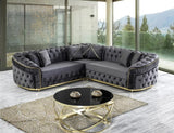 PRIZMA Gray Velvet 91" Wide Sectional