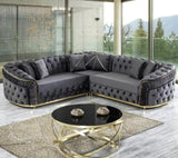 PRIZMA Gray Velvet 91" Wide Sectional