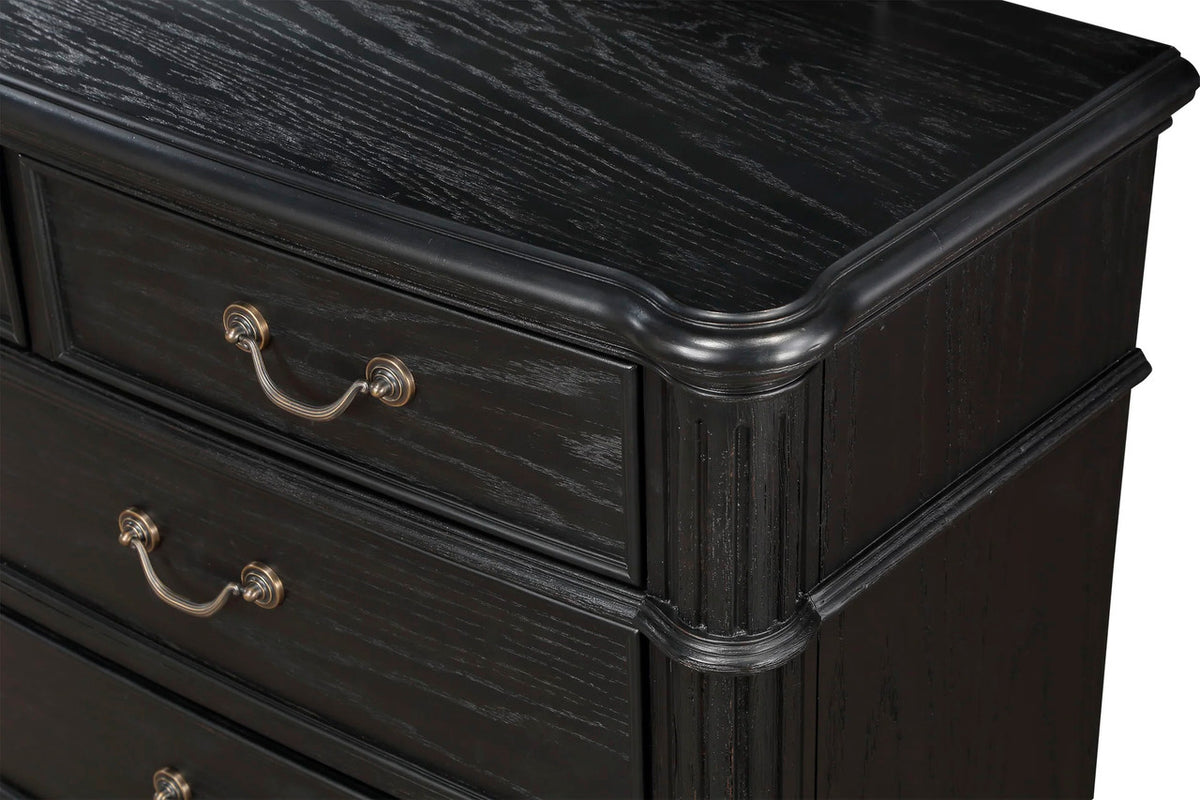 PROCTOR Black Charcoal 7 Piece Paltform Bedroom Set with Storage Drawers