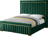 PRUDENZA Green & Gold Velvet Bed