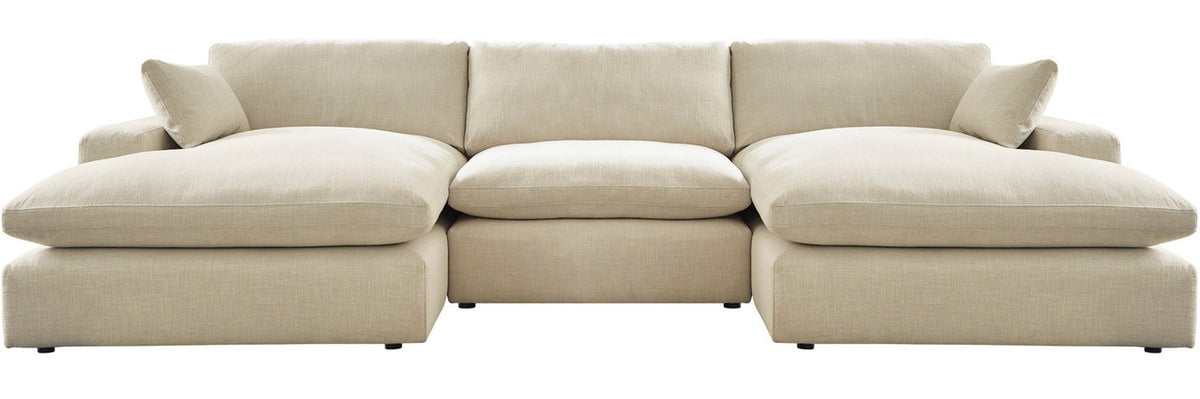 PUFTIN Neutral 144" Wide Modular Sectional with Double Chaise