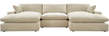 PUFTIN Neutral 144" Wide Modular Sectional with Double Chaise