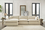 PUFTIN Neutral Linen 144" x 68" Modular Sectional