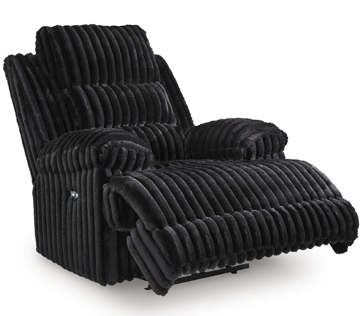 PULITZER Black Corduroy 45" Wide x 44" Depth Power Recliner