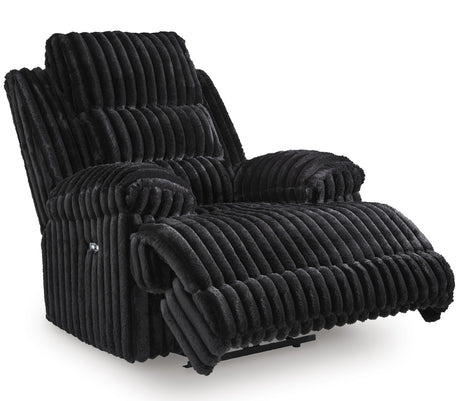 PULITZER Black Corduroy 45" Wide x 44" Depth Power Recliner
