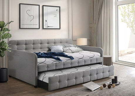 PURCELL Gray Linen Daybed with Trundle