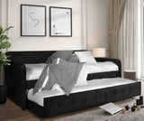 PURCELL Black Velvet Daybed with Trundle