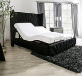 PUREZA Black Velvet Wingback Bed