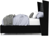 PUREZA Black Velvet Wingback Bed