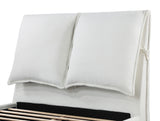PURINA White Boucle Cloud Platform Bed with Pillow Headboard