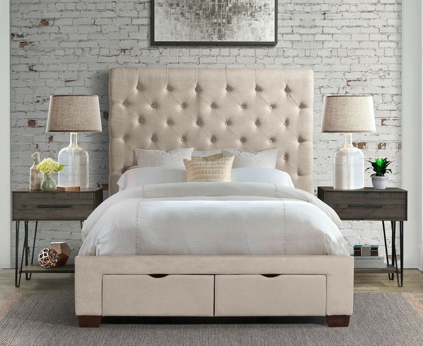PAULA Beige Storage Bed