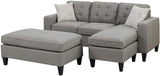 PETRE Gray 81" Wide Reversible Sectional and Ottoman