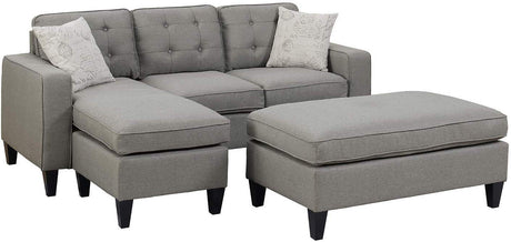 PETRE Gray 81" Wide Reversible Sectional and Ottoman