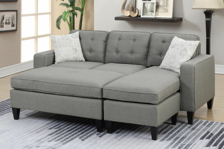 PETRE Gray 81" Wide Reversible Sectional and Ottoman
