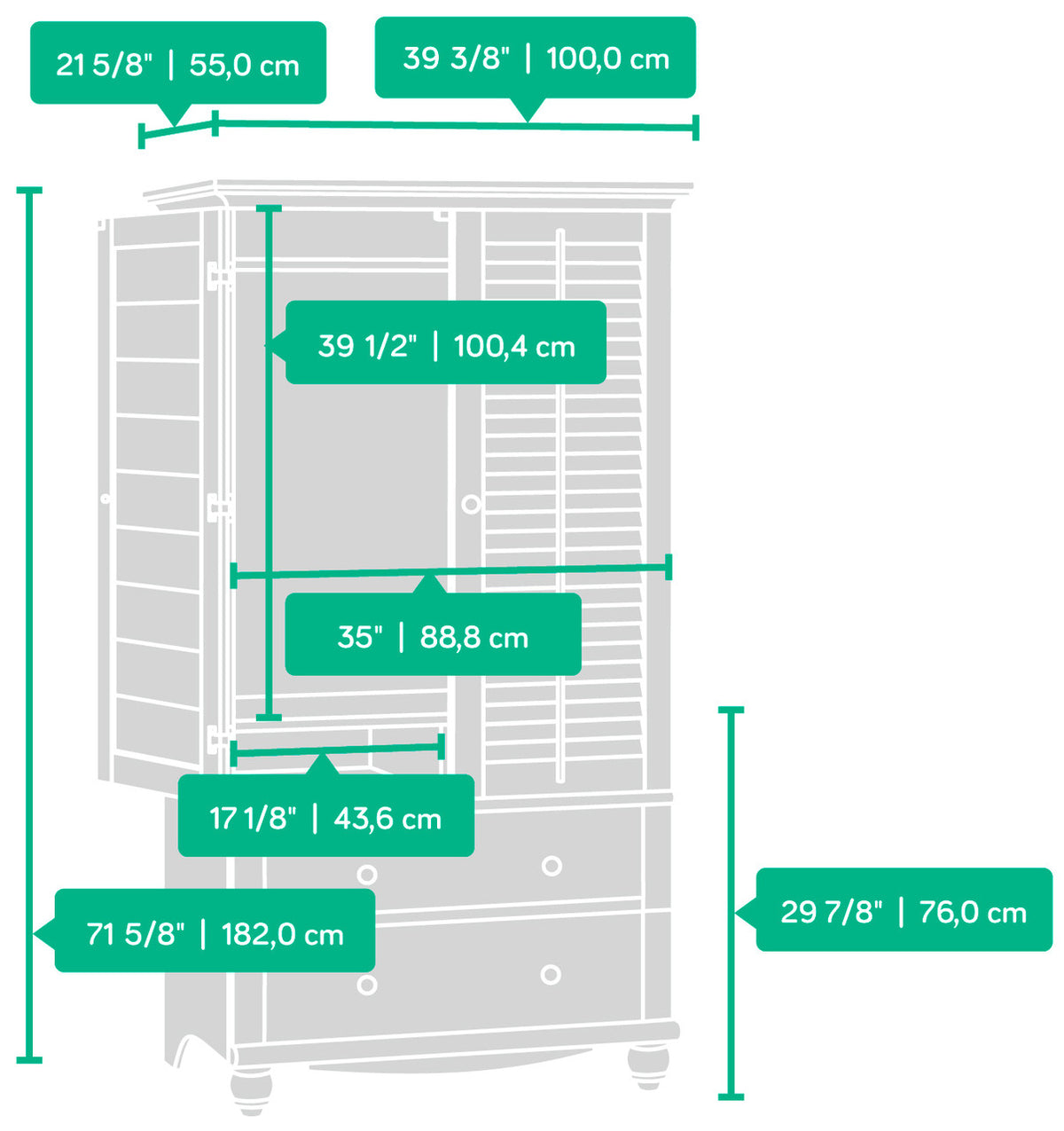 Porto Alegre Oak Armoire