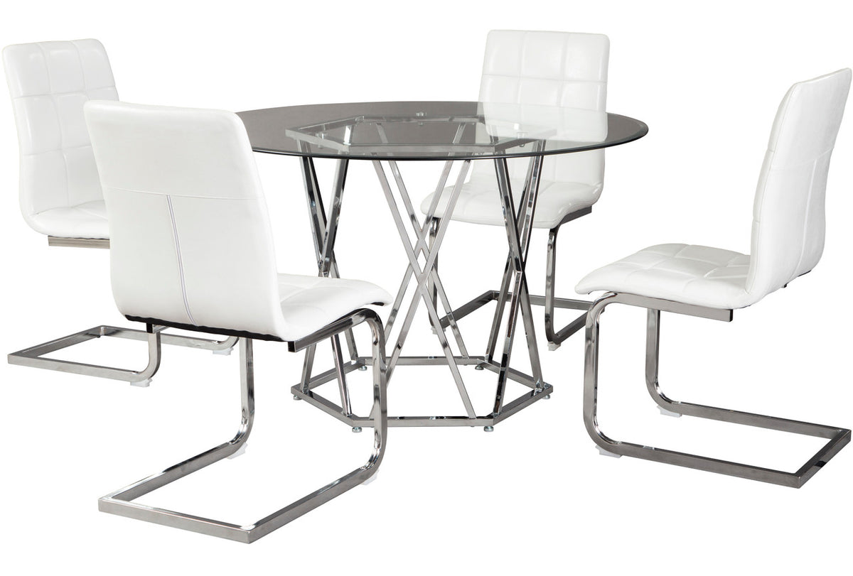 PROKTI White 5 Piece Dining Set