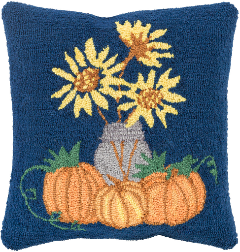 Designer Pumpkins Blue Pillow