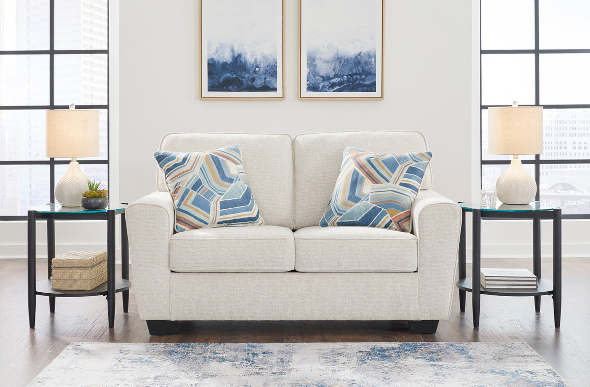 QEZNA Off-White 63" Wide Loveseat