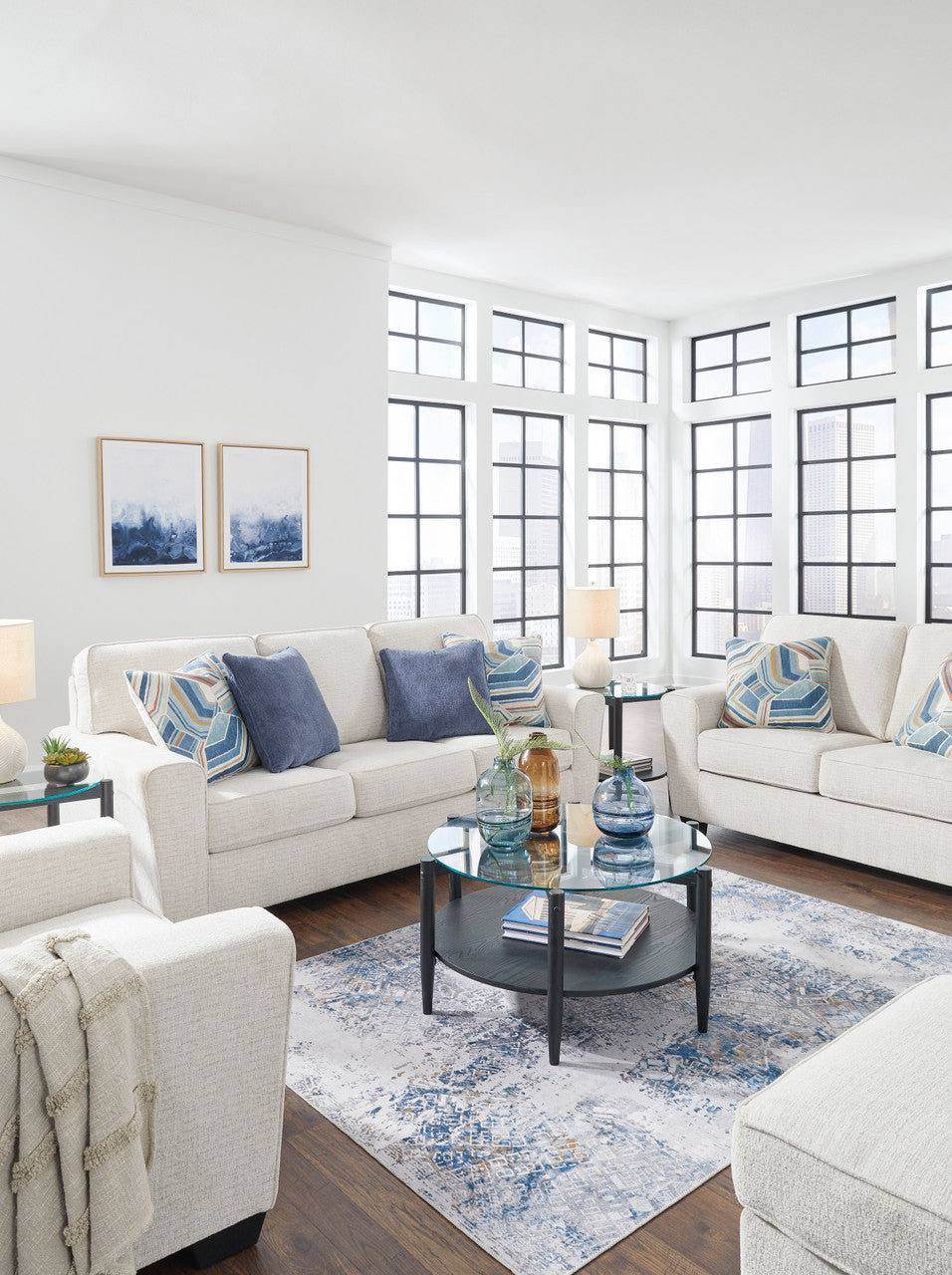 QEZNA Off-White 87" Wide Sofa
