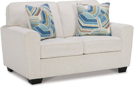 QEZNA Off-White 63" Wide Loveseat