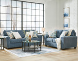 QEZNA Blue Sofa & Loveseat