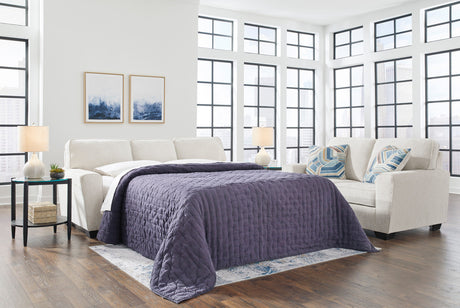 QEZNA Off-White 87" Wide Queen Sofa Sleeper