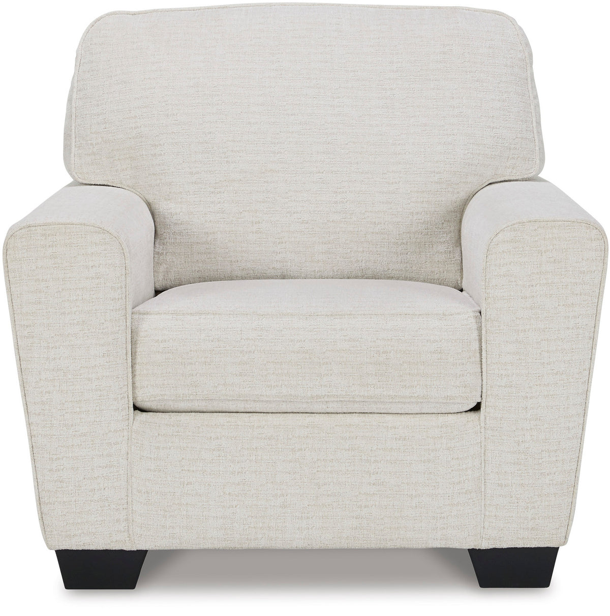 QEZNA Off-White Chair and Ottoman