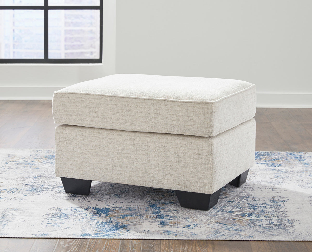QEZNA Off-White 30" x 24" Ottoman