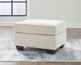 QEZNA Off-White 30" x 24" Ottoman
