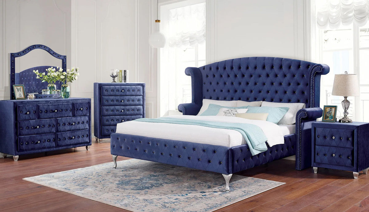 QUINTON Blue Bedroom Set