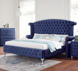 QUINTON Blue Velvet 66" Height Armrest Bed
