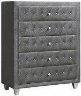 QUINTON Silver 40" Wide 5 Drawer Chest