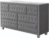 QUINTON Silver 61" Wide Dresser & Mirror with Jewelry Storage