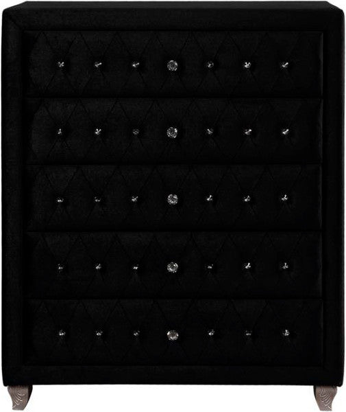 QUINTON Black 40" Wide 5 Drawer Chest