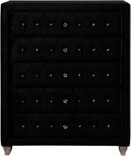 QUINTON Black 40" Wide 5 Drawer Chest