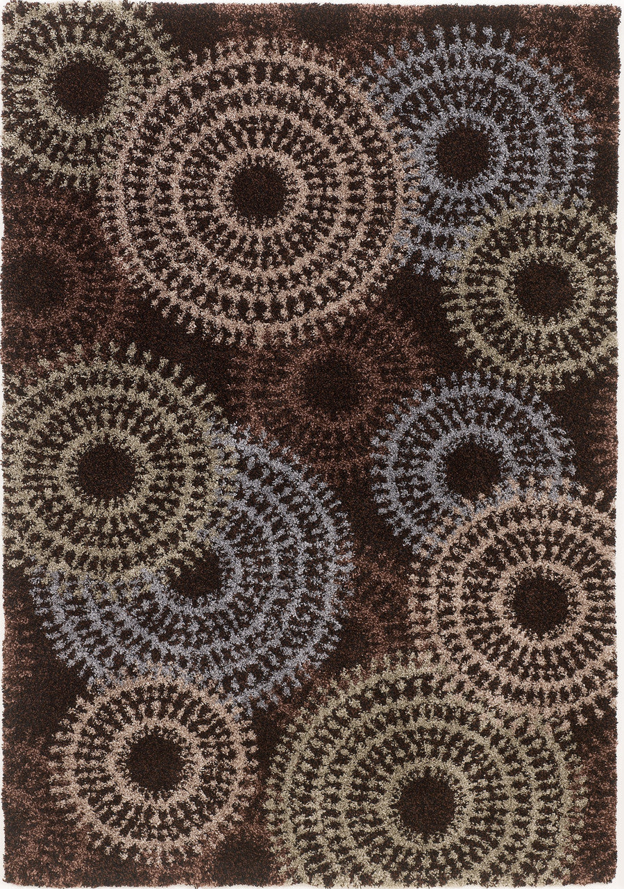 SPARKLE Brown Multi 5' x 8' Shag Rug