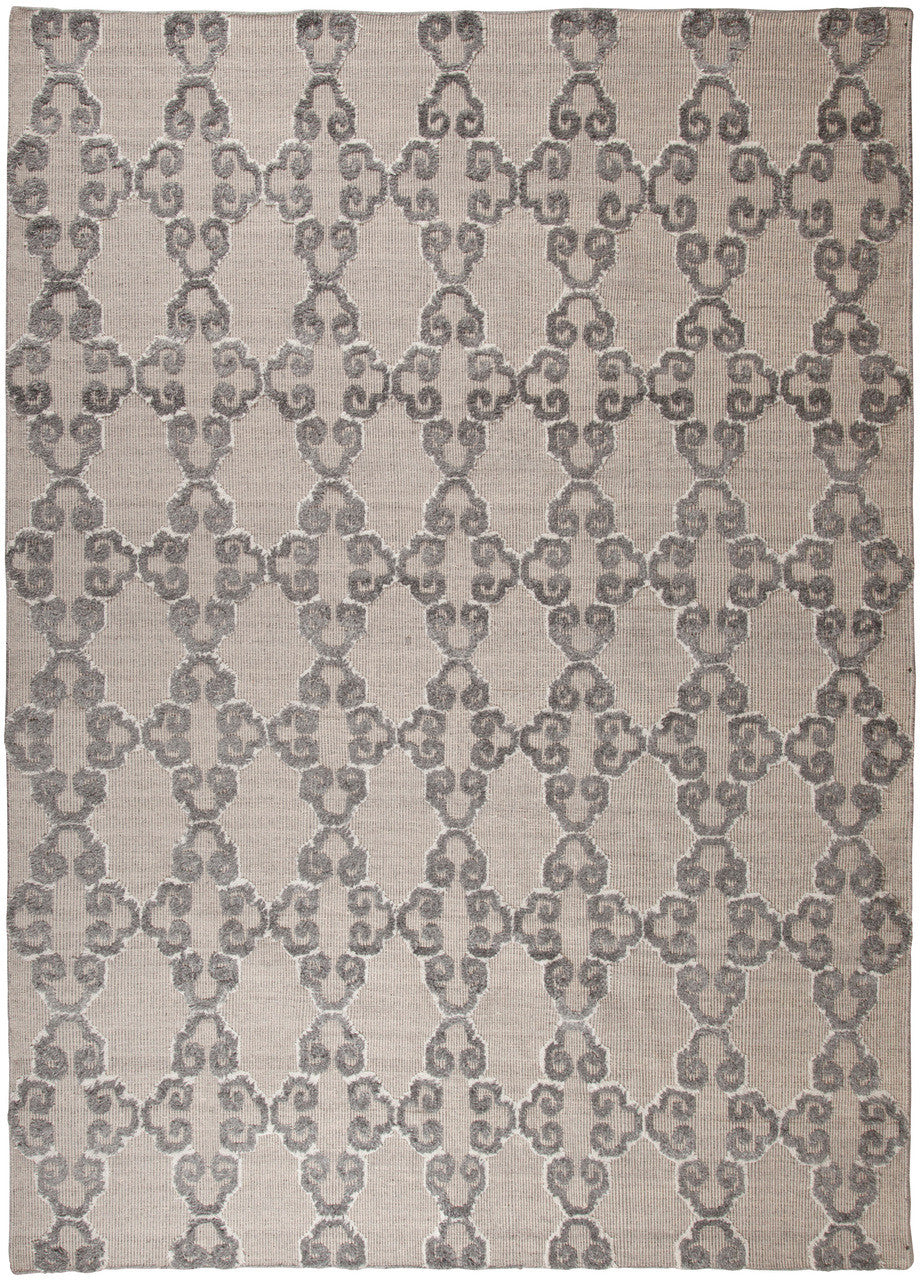 Patterned Gray 5' x 8' Bamboo Rug