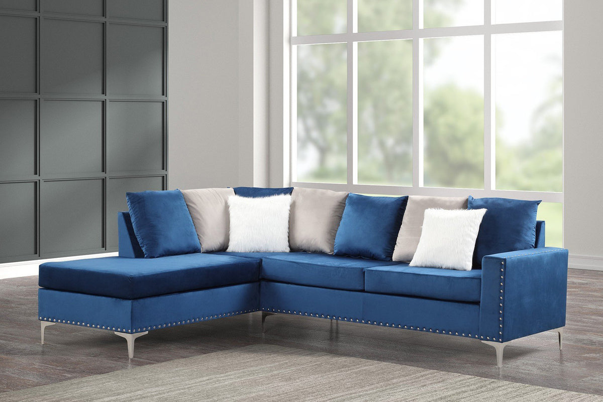 RALLEY Blue 105" Wide Reversible Sectional (RTA)
