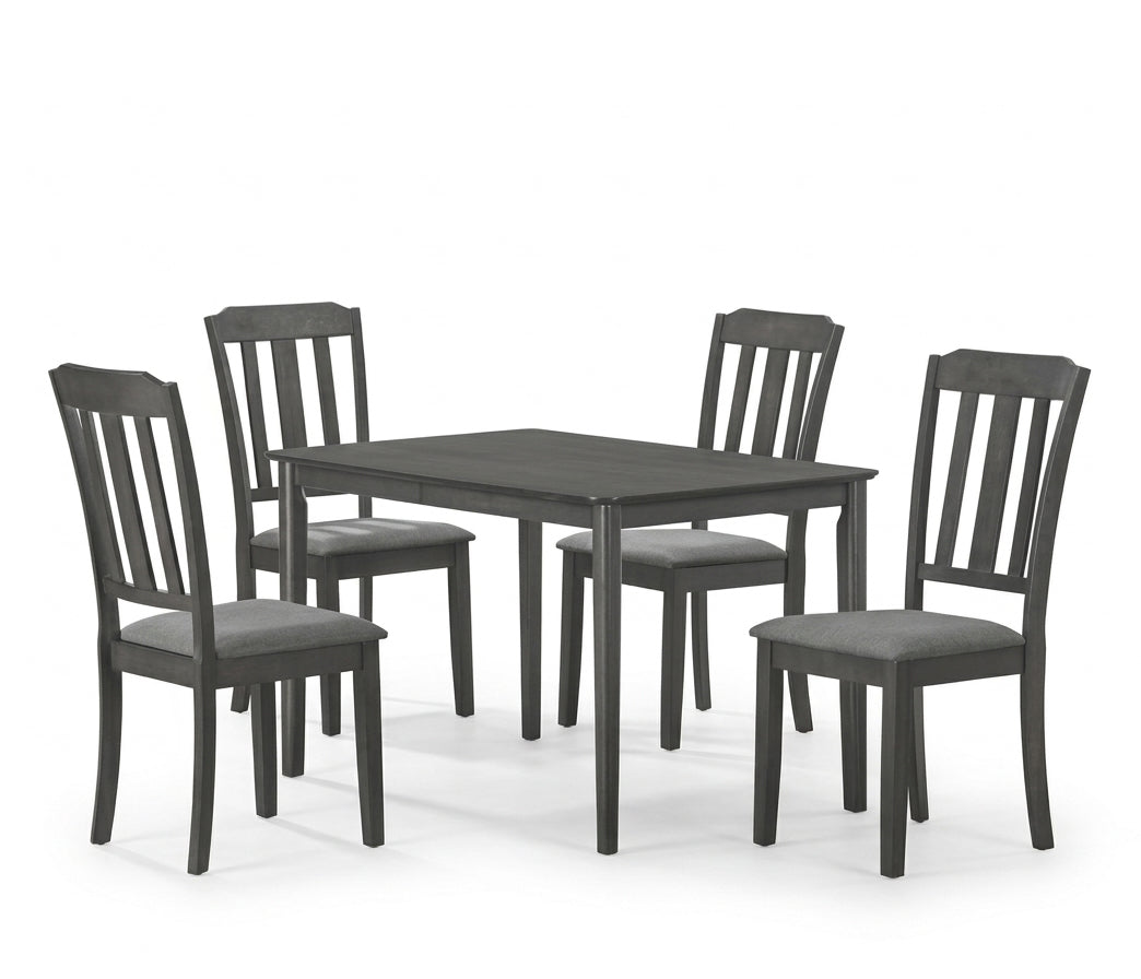 RANKIN Dark Gray 5 Piece Dining Set