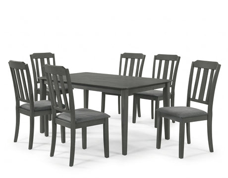 RANKIN Dark Gray 7 Piece Dining Set