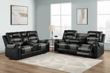 RAYBAN Black & Gray Reclining Sofa & Loveseat