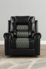 RAYBAN Black & Gray Reclining Sofa & Loveseat