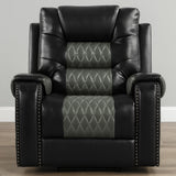RAYBAN Black & Gray 40" Wide Glider Reclining